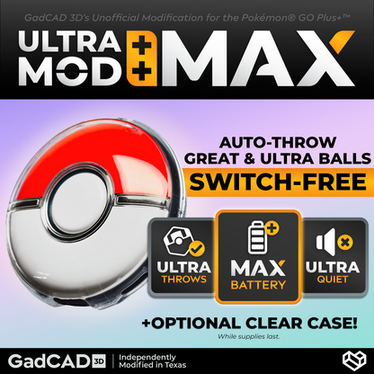 Ultra Mod: MAX | Modified Pokémon GO Plus+ (Dim LEDs)
